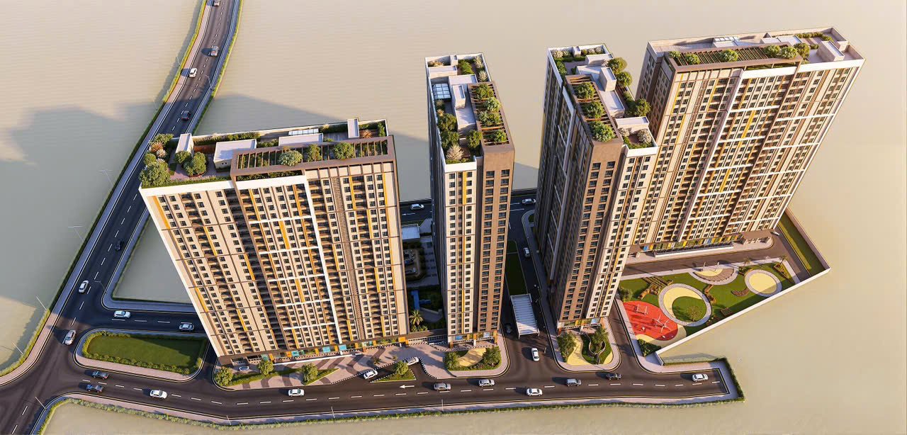 Phối cảnh tổng thể bốn tòa Chung cư Ninh Bình